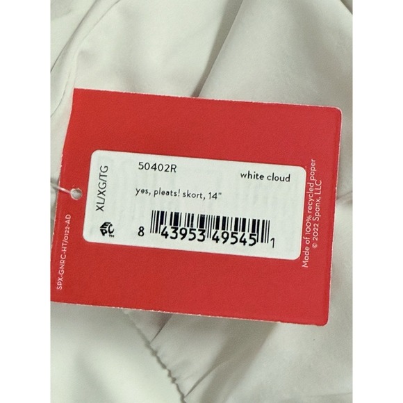 NEW‎ Spanx Get Moving Yes Pleats! Skort White Cloud Size XL Tennis Golf Active - Picture 7 of 11